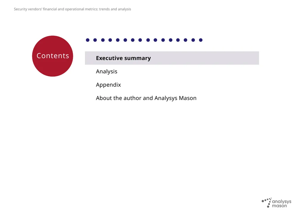 Security vendors’ financial and operational - slide 2 of 17