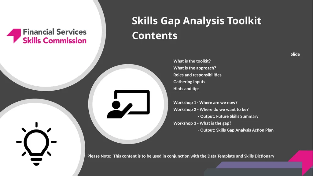 DRAFT SKILLS GAP ANALYSIS TOOLKIT Skills Gap - slide 2 of 31