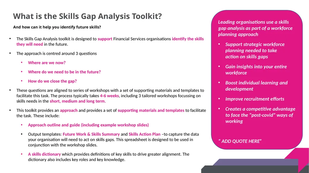 DRAFT SKILLS GAP ANALYSIS TOOLKIT Skills Gap - slide 3 of 31