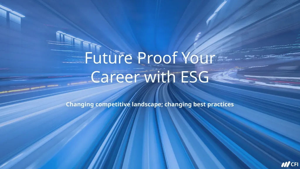 Future Proof Your Career with ESG Changing