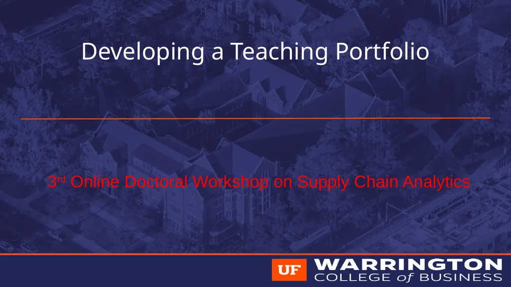 Developing a Teaching Portfolio 3rd Online - slide 1 of 7