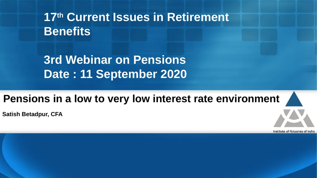 Pensions and Long Term Employee Benefits in a - slide 7 of 32