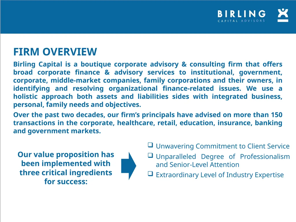 INDEX Section 1 Firm Overview & History Mission & - slide 5 of 36