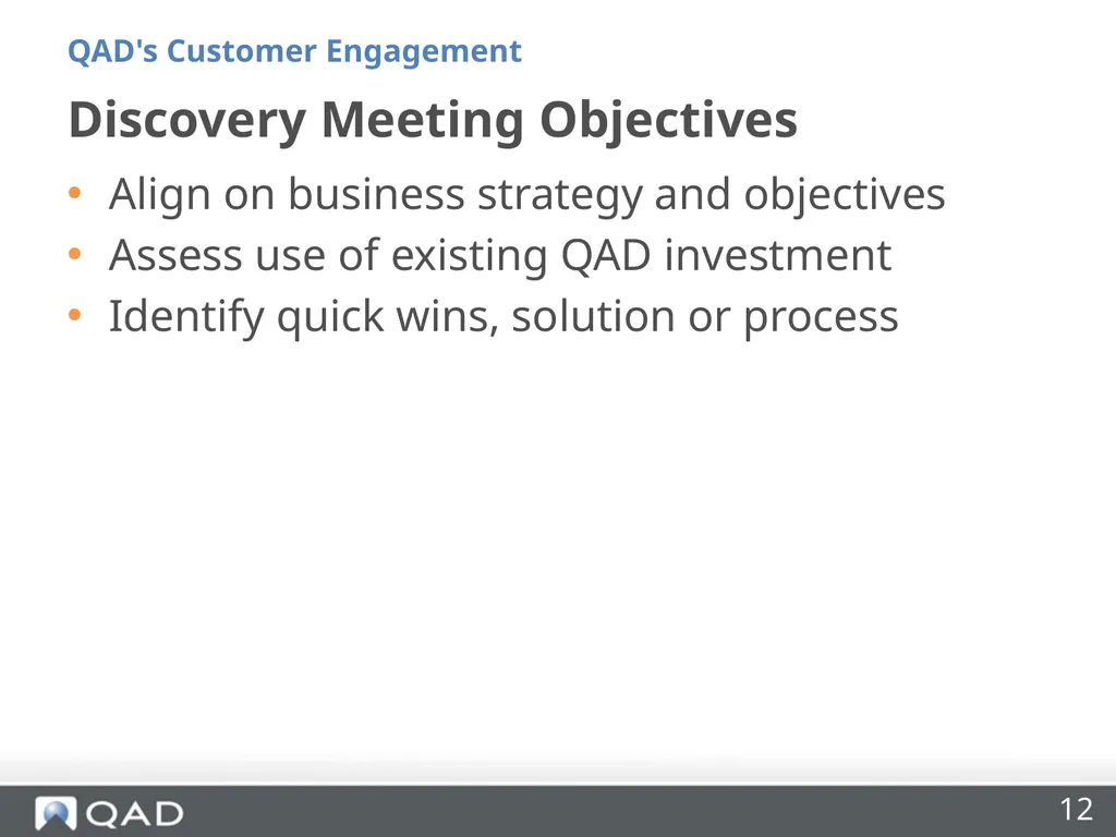 QAD's Customer Engagement Dan Blake Consultancy - slide 12 of 40