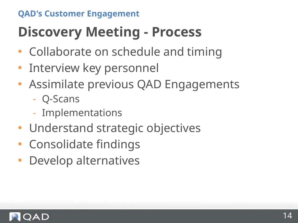 QAD's Customer Engagement Dan Blake Consultancy - slide 14 of 40