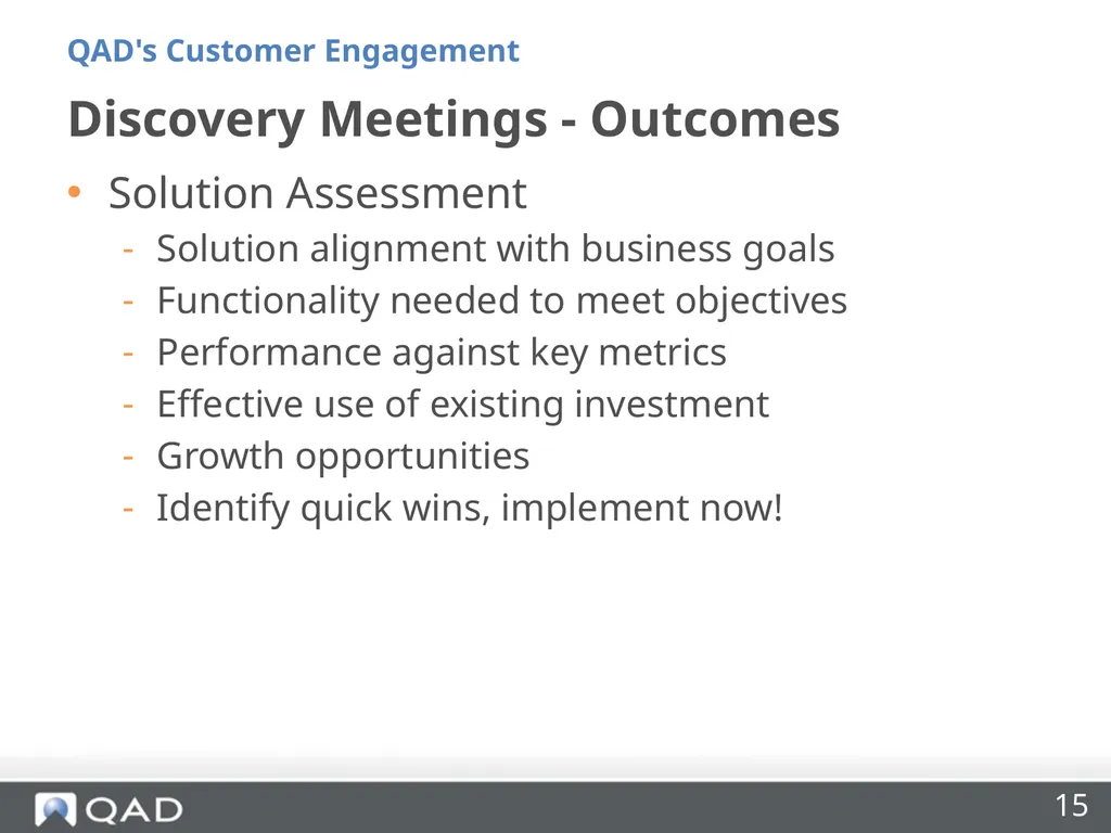 QAD's Customer Engagement Dan Blake Consultancy - slide 15 of 40