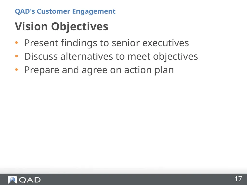 QAD's Customer Engagement Dan Blake Consultancy - slide 17 of 40