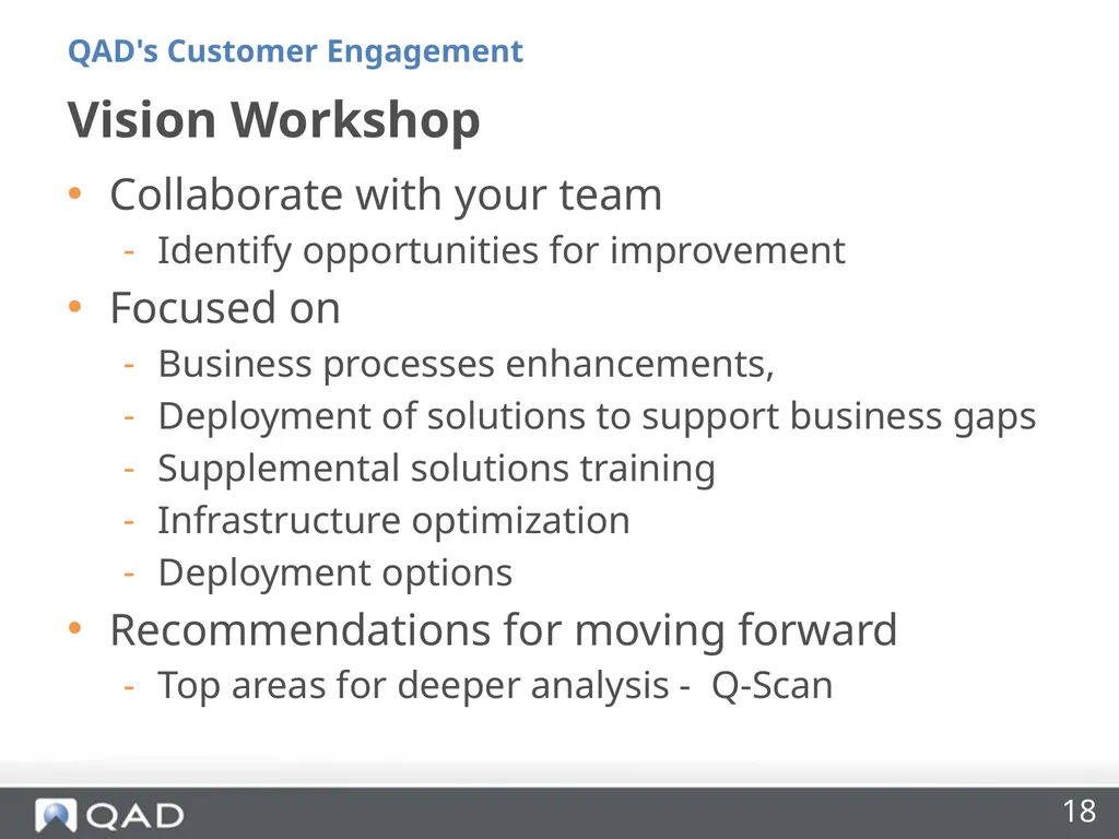 QAD's Customer Engagement Dan Blake Consultancy - slide 18 of 40