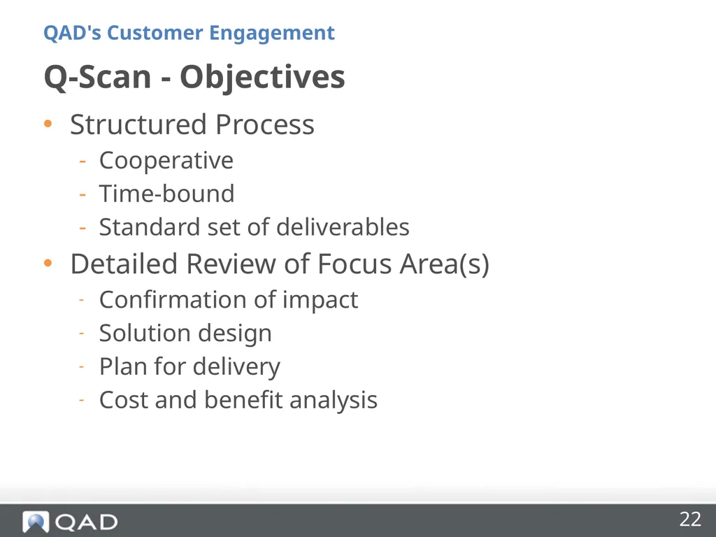 QAD's Customer Engagement Dan Blake Consultancy - slide 22 of 40