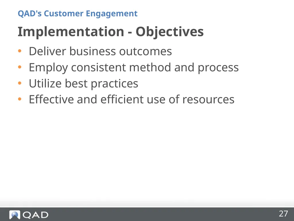 QAD's Customer Engagement Dan Blake Consultancy - slide 27 of 40