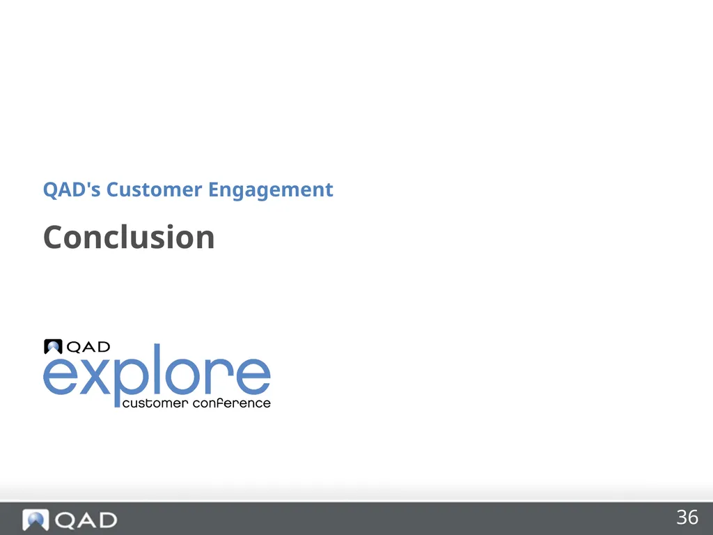 QAD's Customer Engagement Dan Blake Consultancy - slide 36 of 40