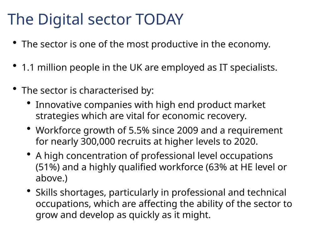 Technology and Skills in the Digital Industries - slide 3 of 23