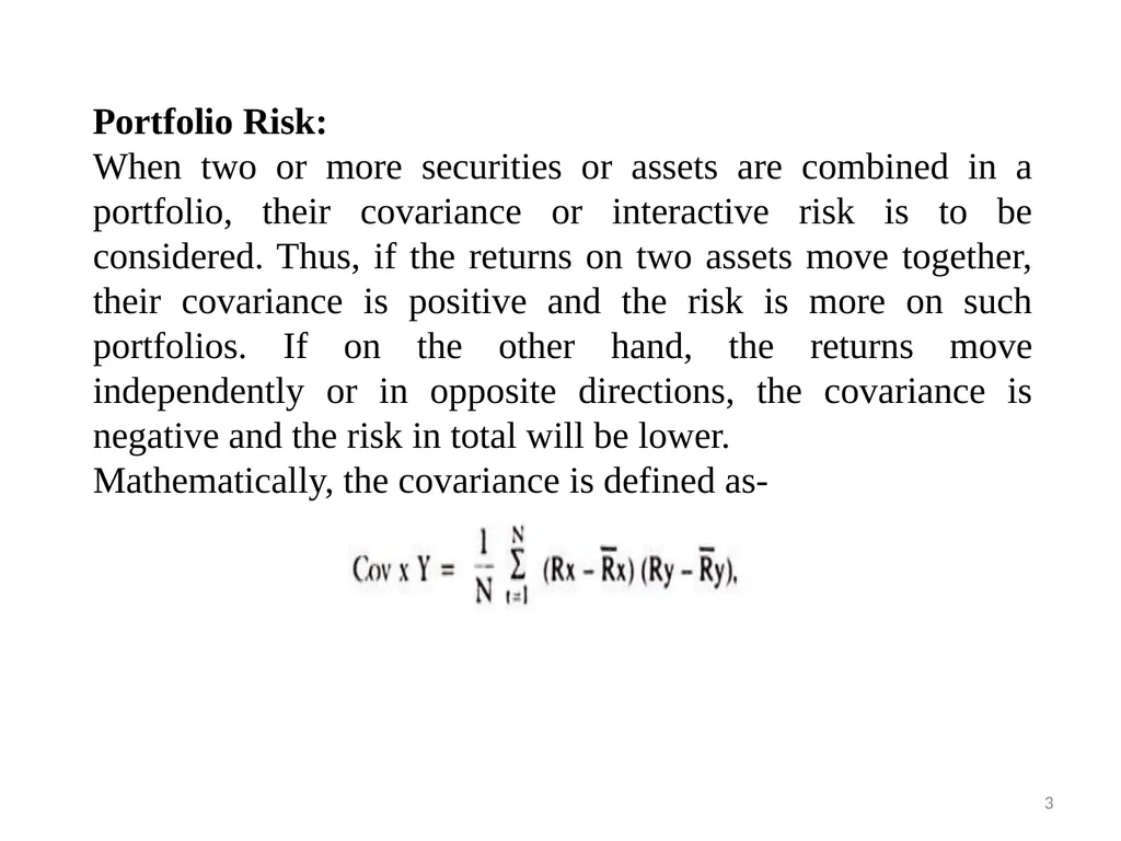 PORTFOLIO MANAGEMENT Prof. Anil Kothari Unit II - slide 3 of 27