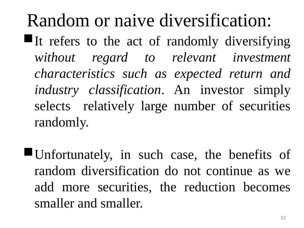 PORTFOLIO MANAGEMENT Prof. Anil Kothari Unit II - slide 22 of 27