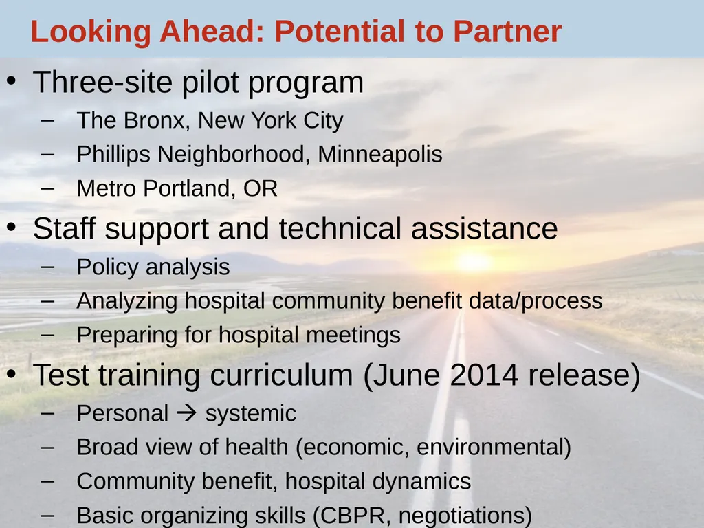 Hospital Community Benefit: Policy, Practice and - slide 18 of 22