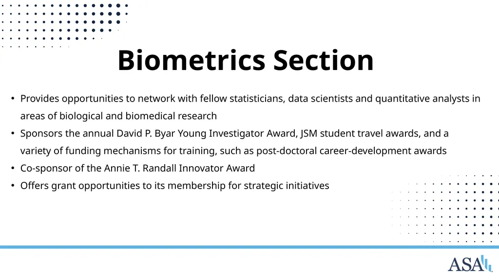 ASA Sections and Interest Groups Sections and - slide 8 of 47
