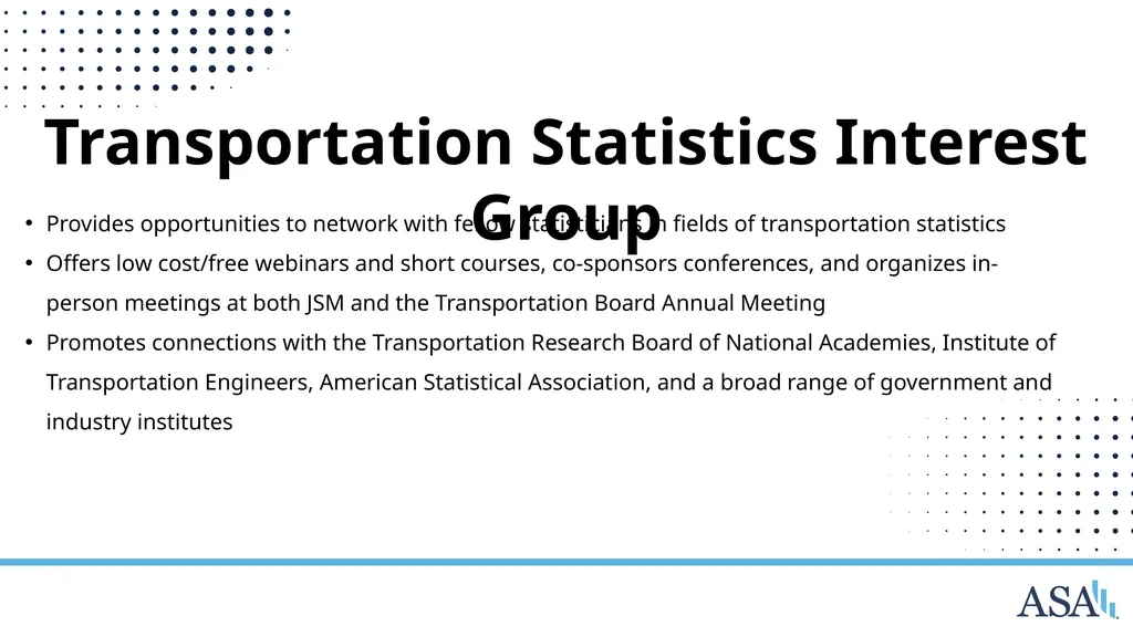 ASA Sections and Interest Groups Sections and - slide 46 of 47