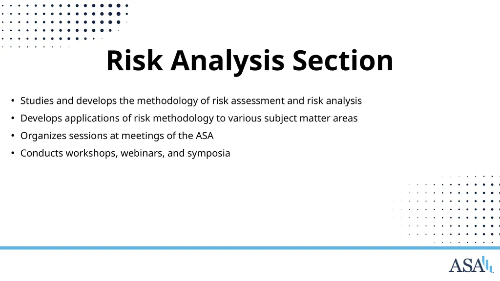 ASA Sections and Interest Groups Sections and - slide 30 of 47