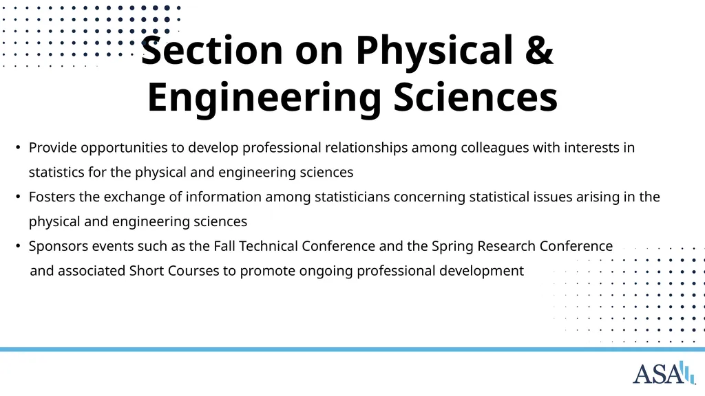 ASA Sections and Interest Groups Sections and - slide 27 of 47