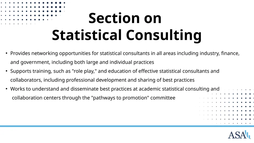 ASA Sections and Interest Groups Sections and - slide 12 of 47