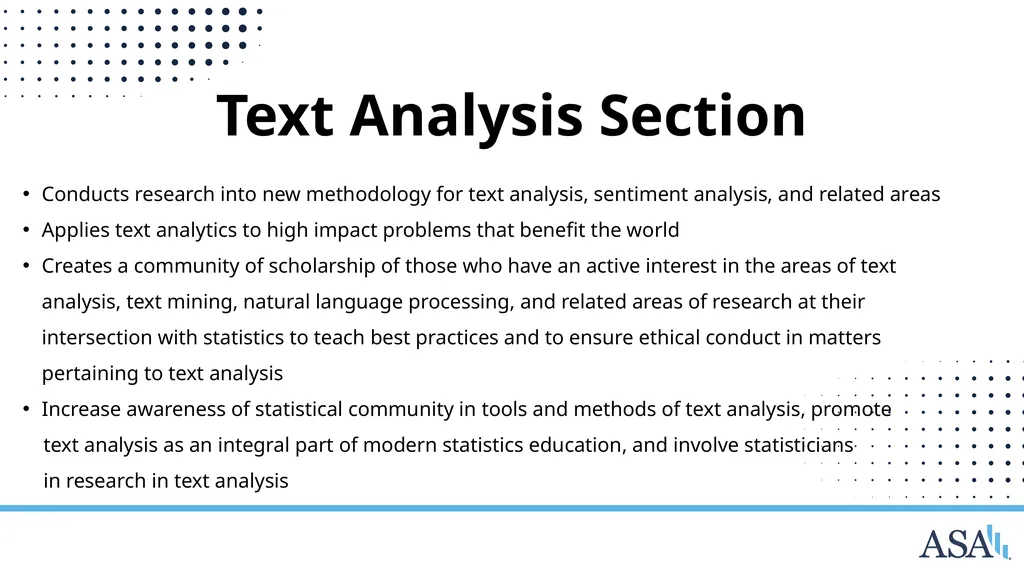 ASA Sections and Interest Groups Sections and - slide 35 of 47