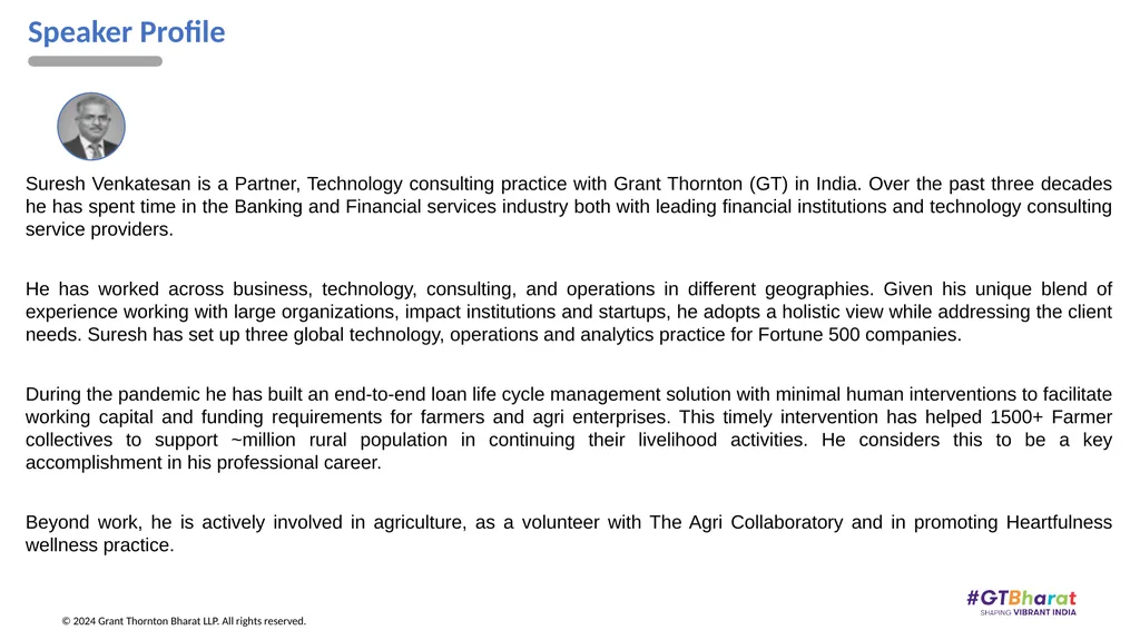 1 Speaker Profile Page | 4 © 2024 Grant Thornton