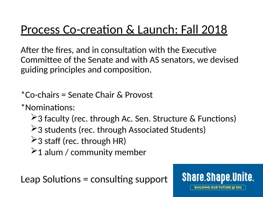 Share.Shape.Unite. Building our Future @ SSU - slide 2 of 15