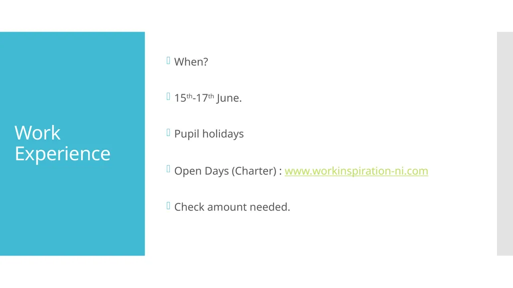 Beyond the Sixth Form Work Experience, Higher - slide 4 of 41