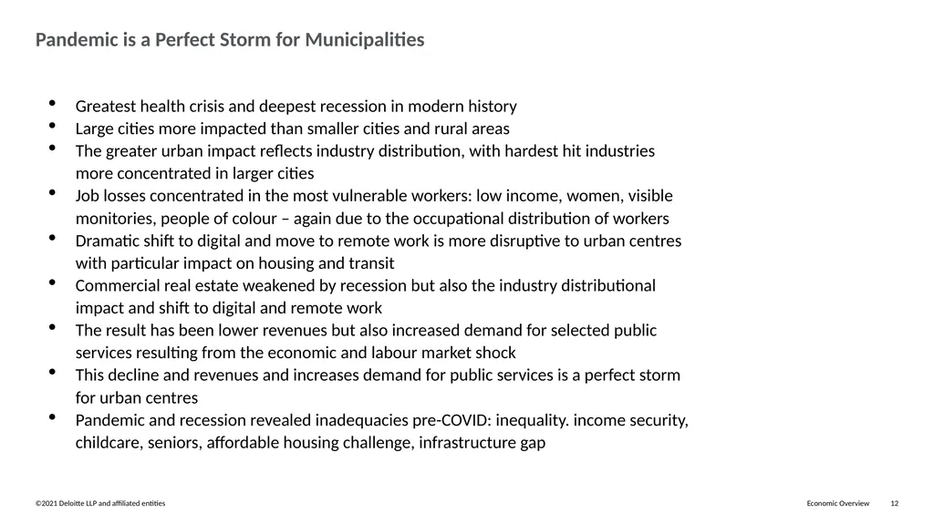 March 2021 Canada’s Pandemic & Post Pandemic - slide 12 of 14
