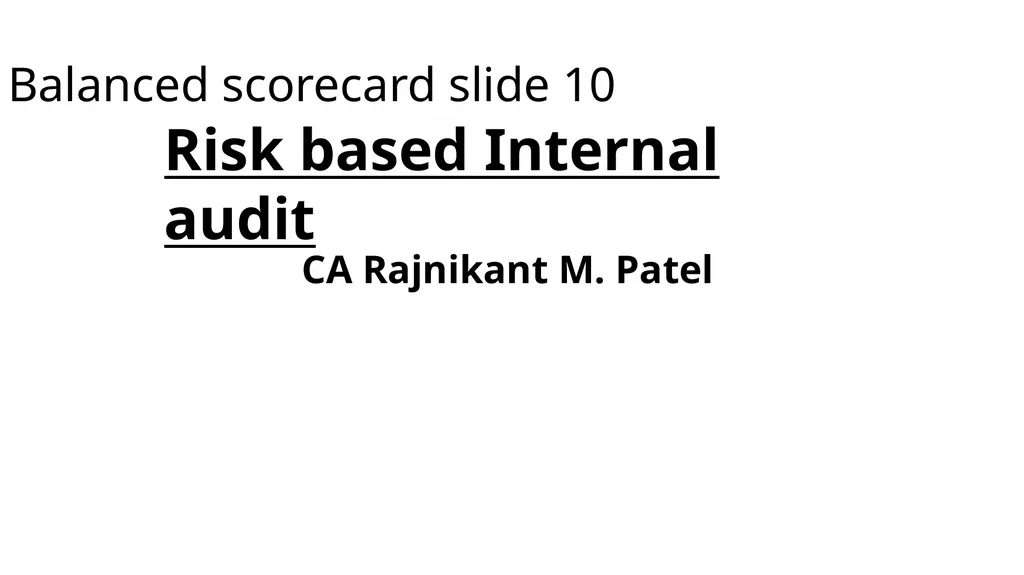 Risk based Internal audit Balanced scorecard slide - slide 1 of 31