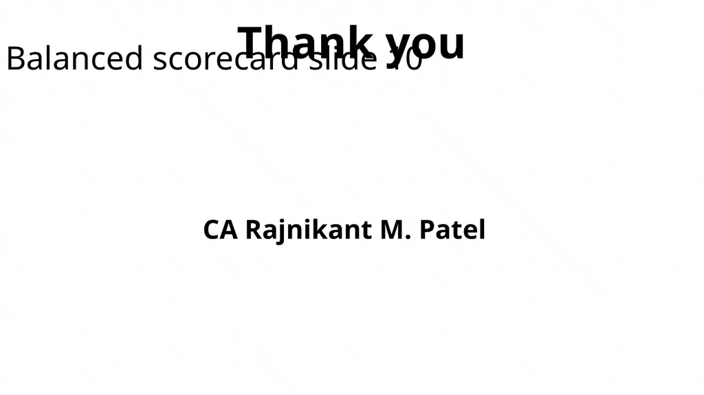 Risk based Internal audit Balanced scorecard slide - slide 31 of 31