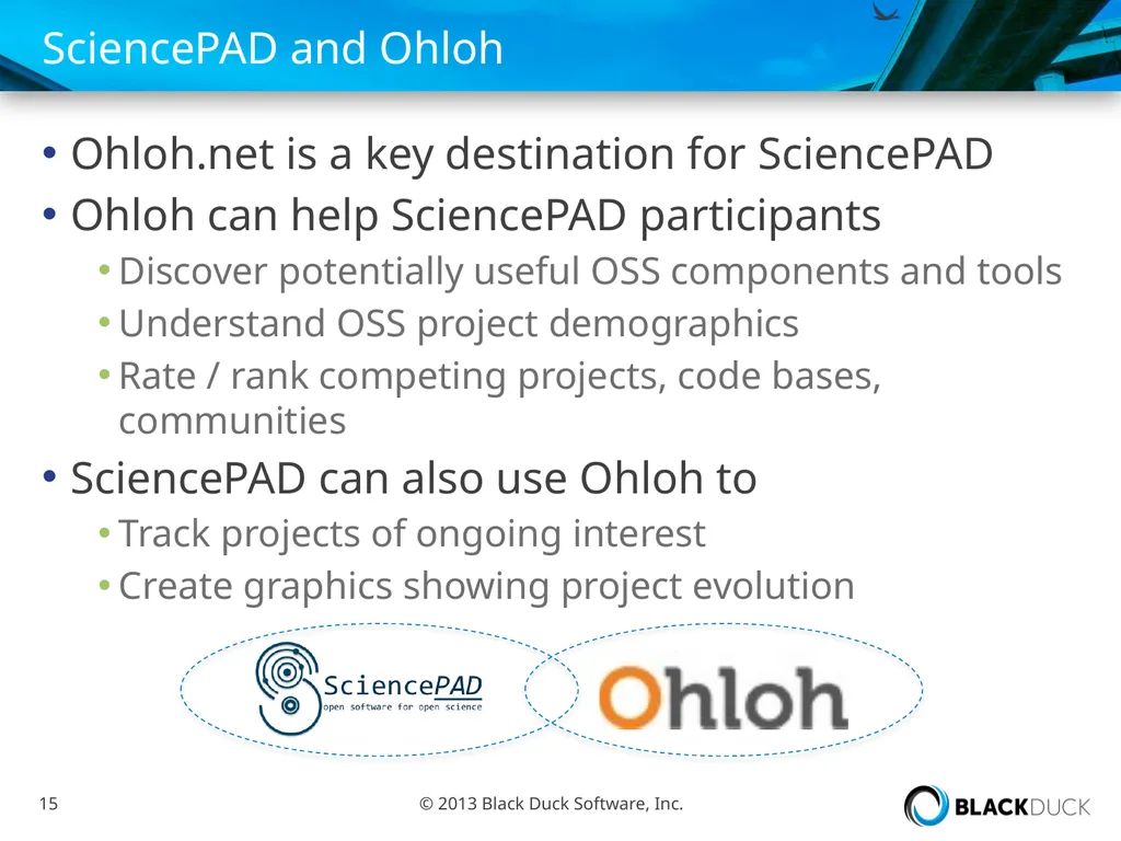 Black Duck / Olliance / Ohloh Working to Support - slide 15 of 21