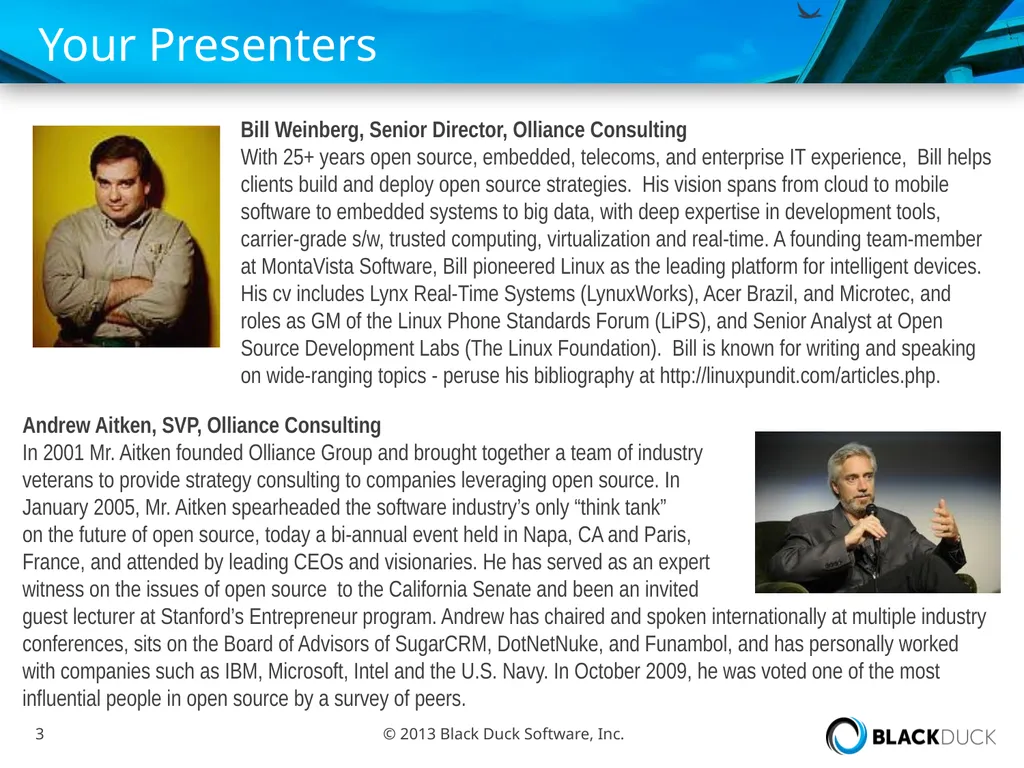 Black Duck / Olliance / Ohloh Working to Support - slide 3 of 21
