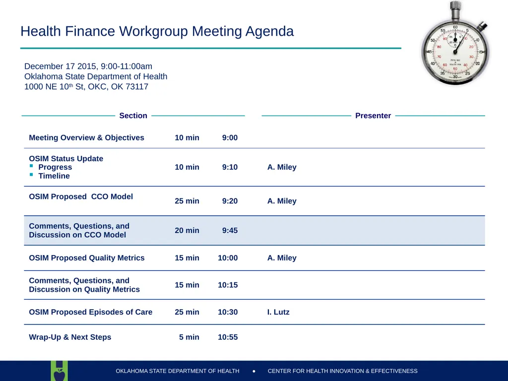 Oklahoma State Department of Health Health Finance - slide 31 of 56