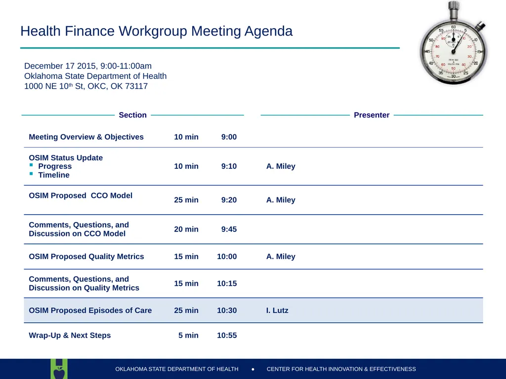 Oklahoma State Department of Health Health Finance - slide 46 of 56
