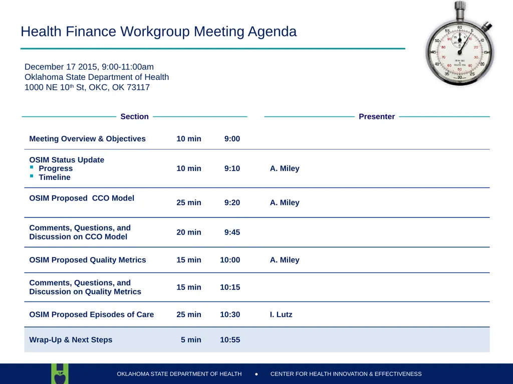 Oklahoma State Department of Health Health Finance - slide 54 of 56
