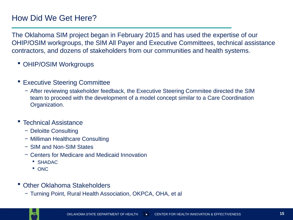 Oklahoma State Department of Health Health Finance - slide 15 of 56