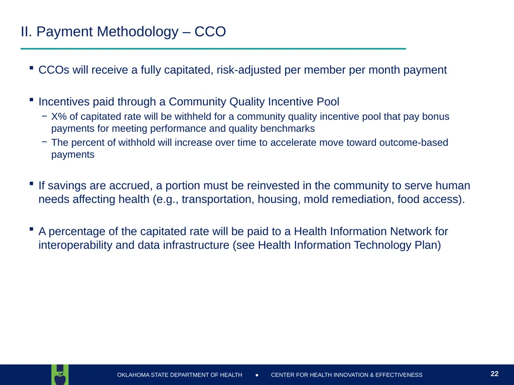 Oklahoma State Department of Health Health Finance - slide 22 of 56