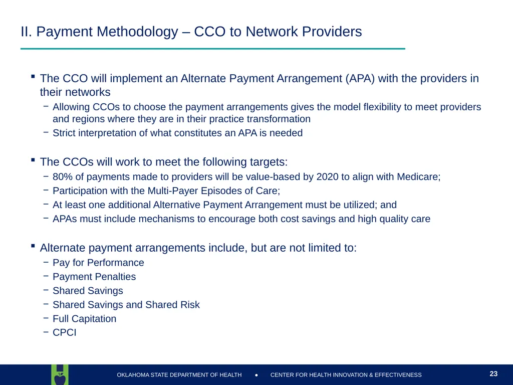 Oklahoma State Department of Health Health Finance - slide 23 of 56
