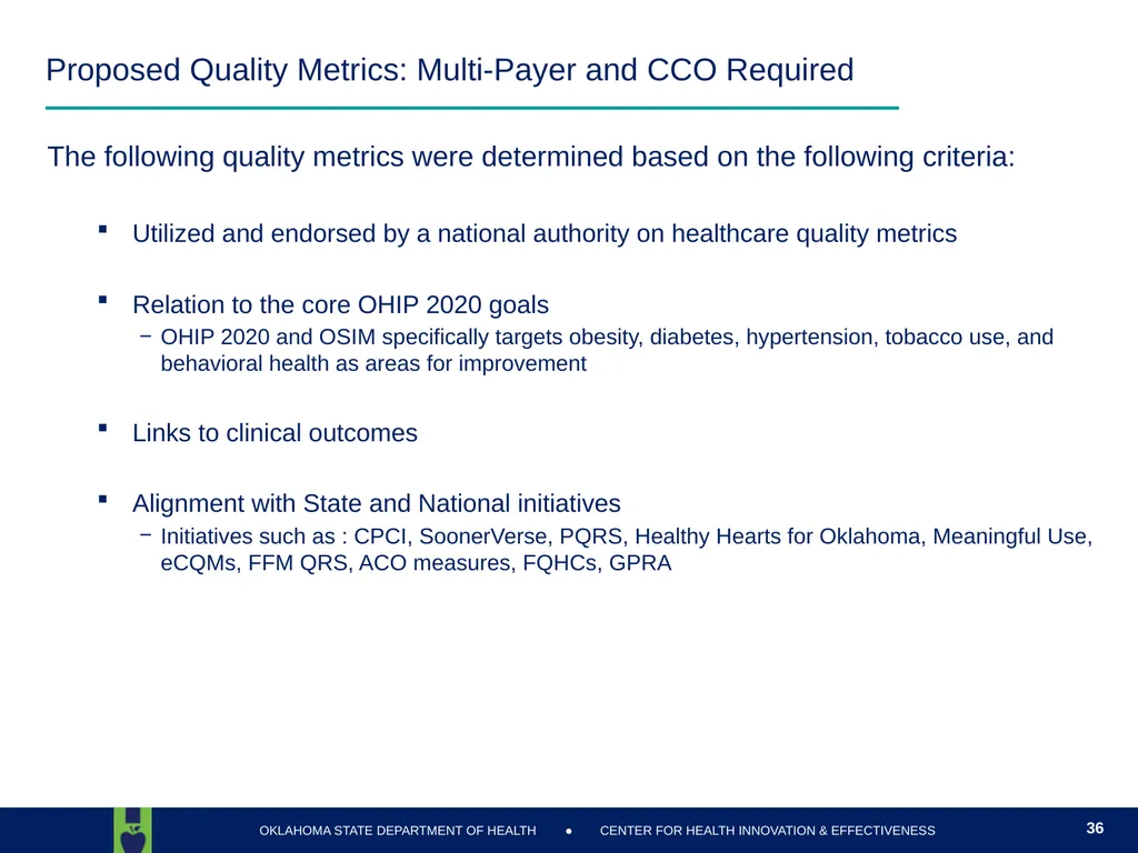 Oklahoma State Department of Health Health Finance - slide 36 of 56