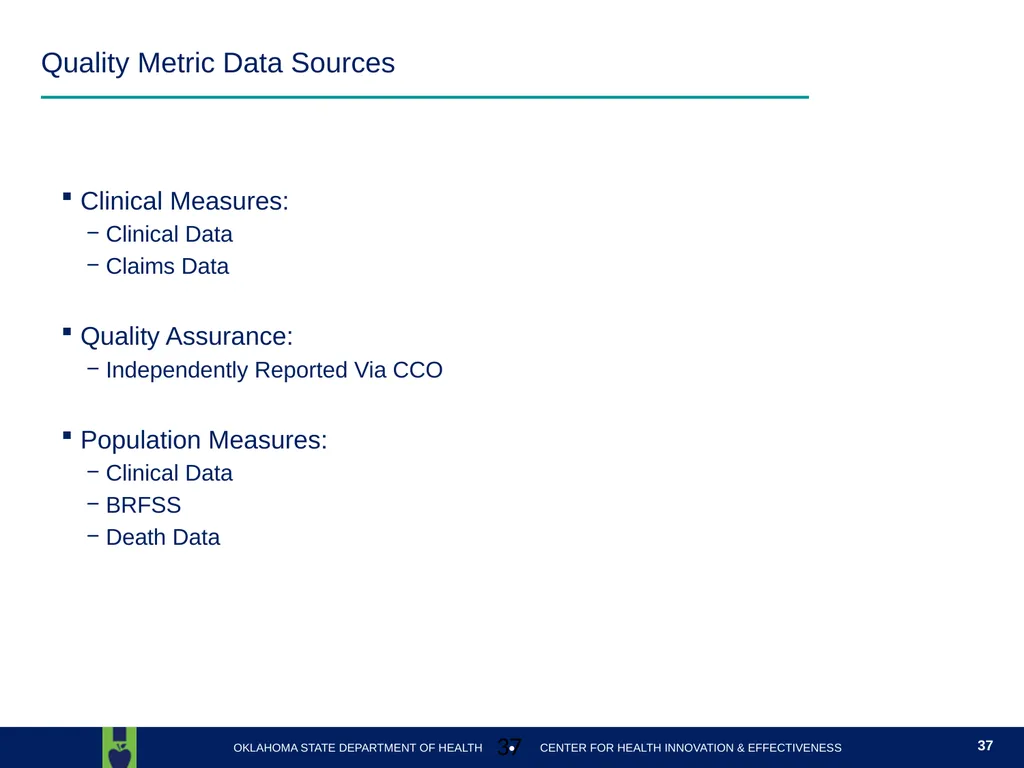 Oklahoma State Department of Health Health Finance - slide 37 of 56