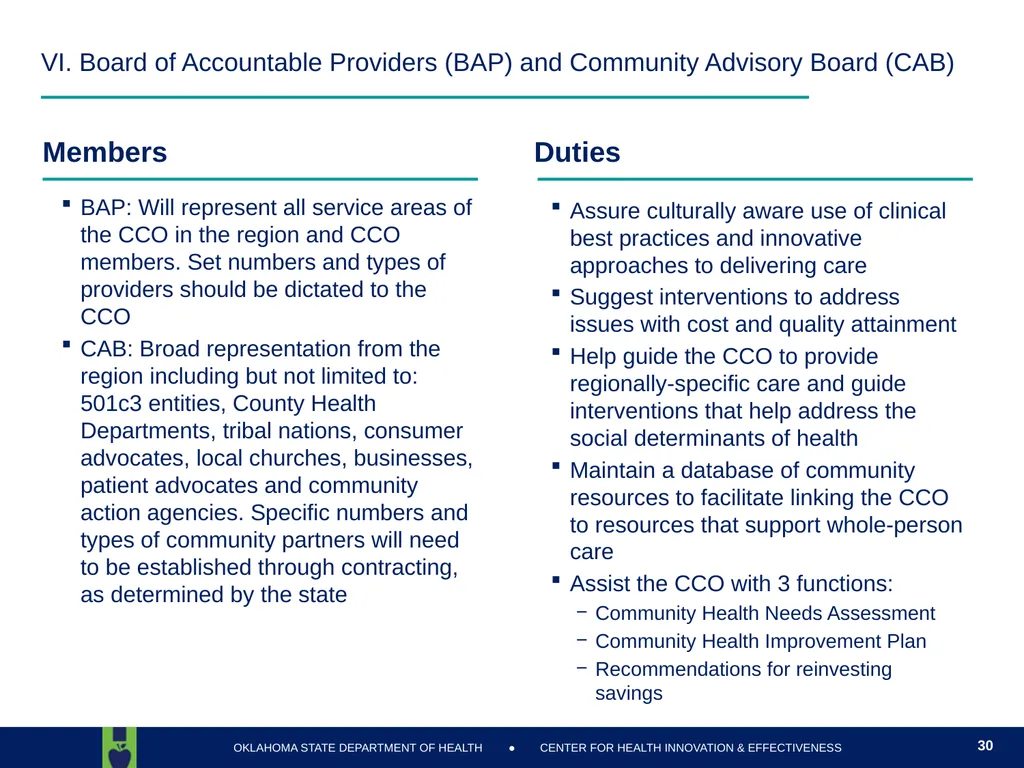 Oklahoma State Department of Health Health Finance - slide 30 of 56