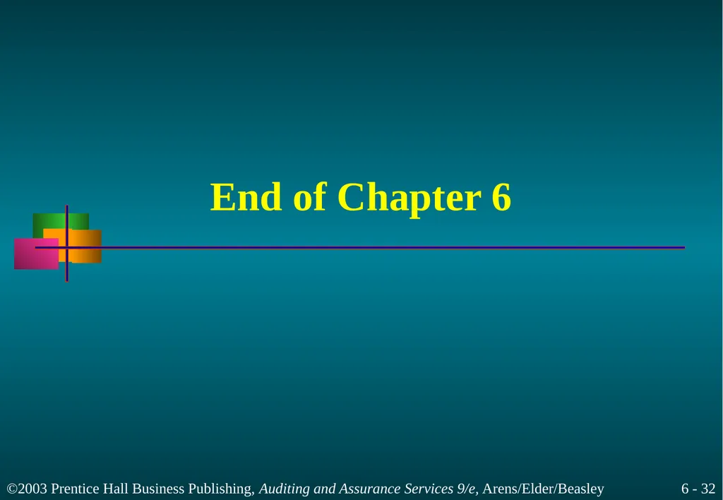 Audit Responsibilities and Objectives Chapter 6 - slide 32 of 33