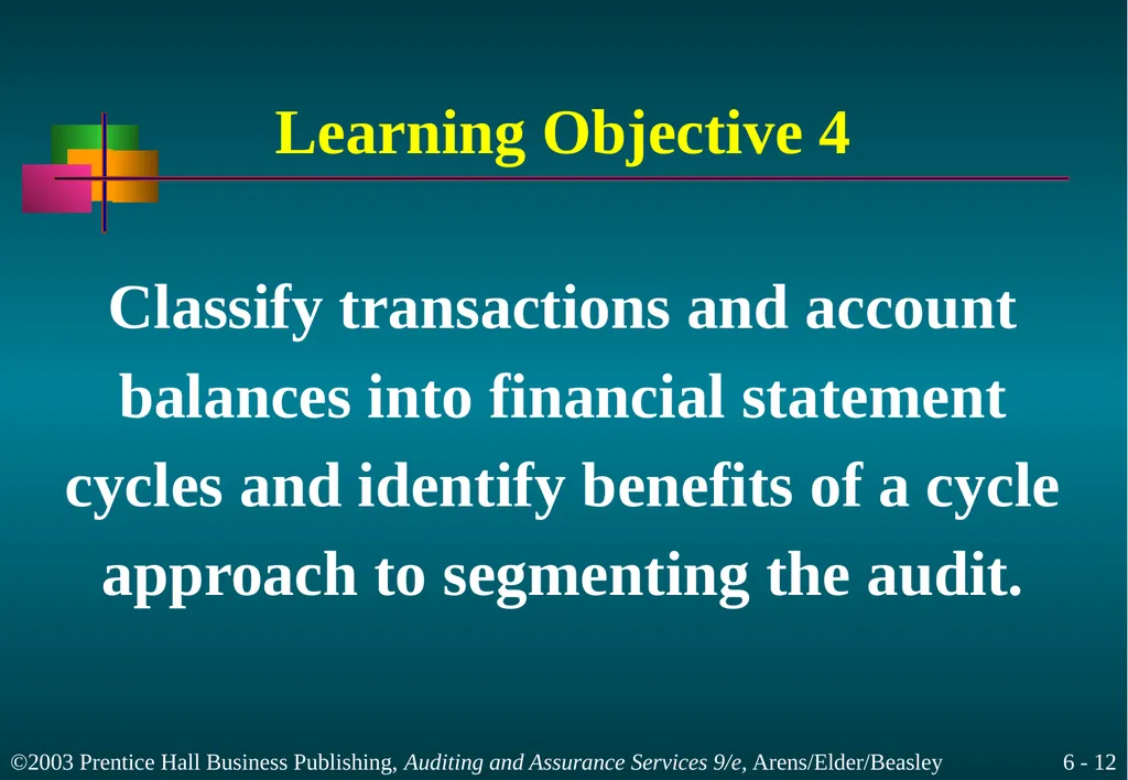 Audit Responsibilities and Objectives Chapter 6 - slide 12 of 33