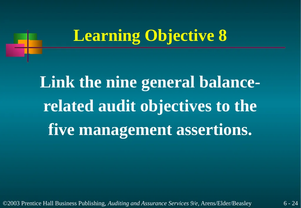 Audit Responsibilities and Objectives Chapter 6 - slide 24 of 33