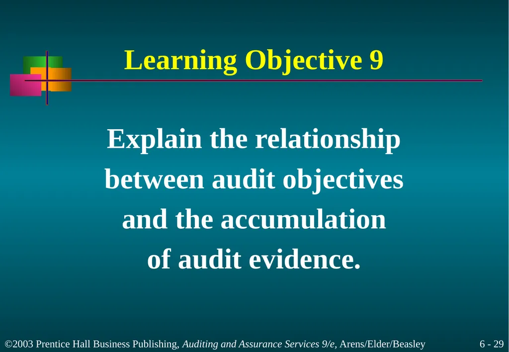 Audit Responsibilities and Objectives Chapter 6 - slide 29 of 33