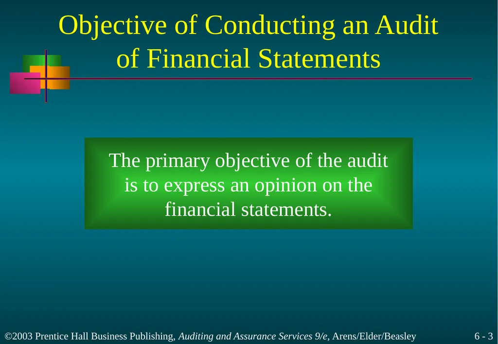 Audit Responsibilities and Objectives Chapter 6 - slide 3 of 33