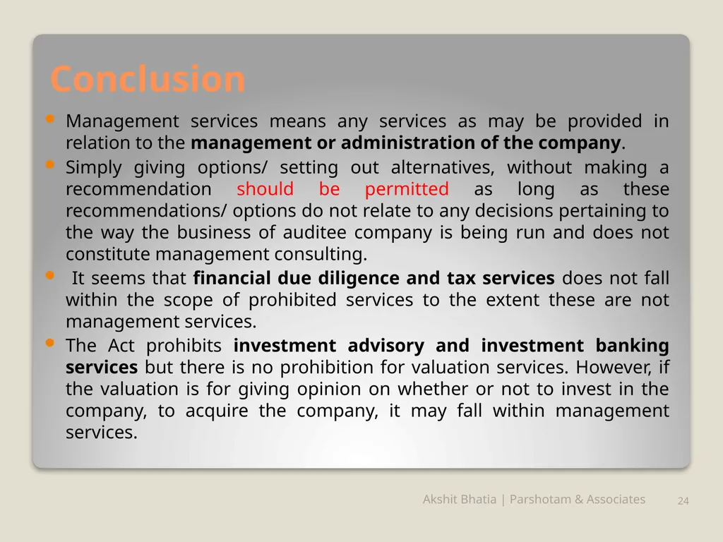 Management Consultancy Services u/s-144 of - slide 24 of 25