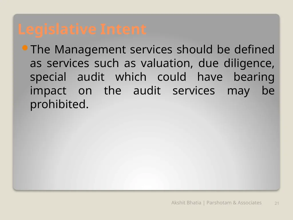 Management Consultancy Services u/s-144 of - slide 21 of 25