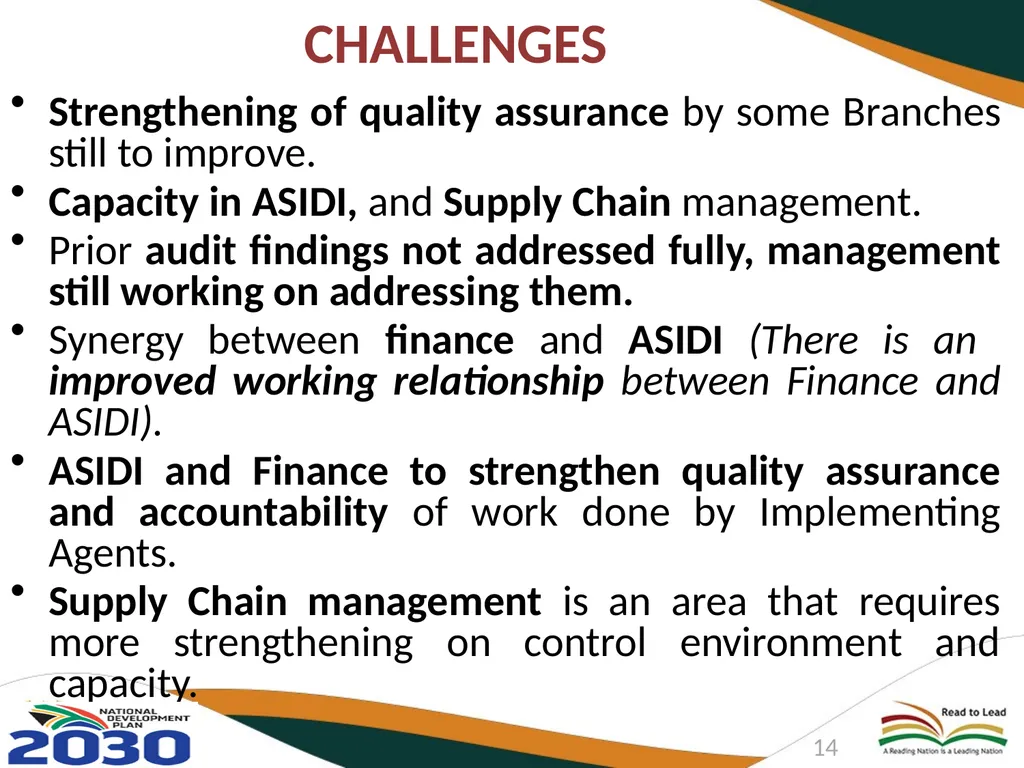 DEPARTMENT OF BASIC EDUCATION AUDIT COMMITTEE - slide 14 of 33